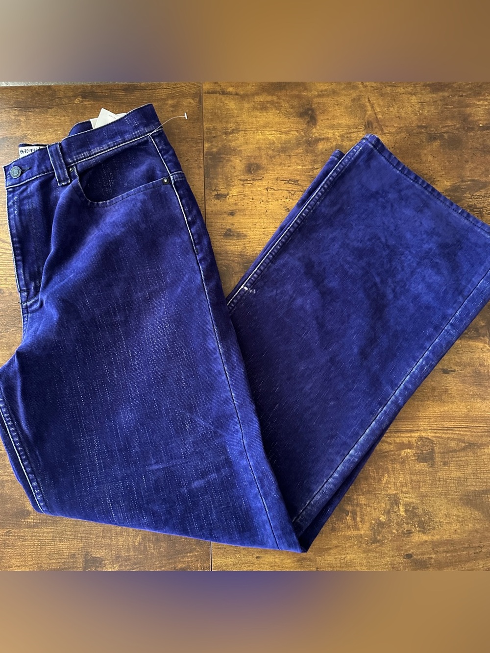 NWT Free People We The Free Tinsley Baggy High Rise Jeans Indigo Blue Size 30